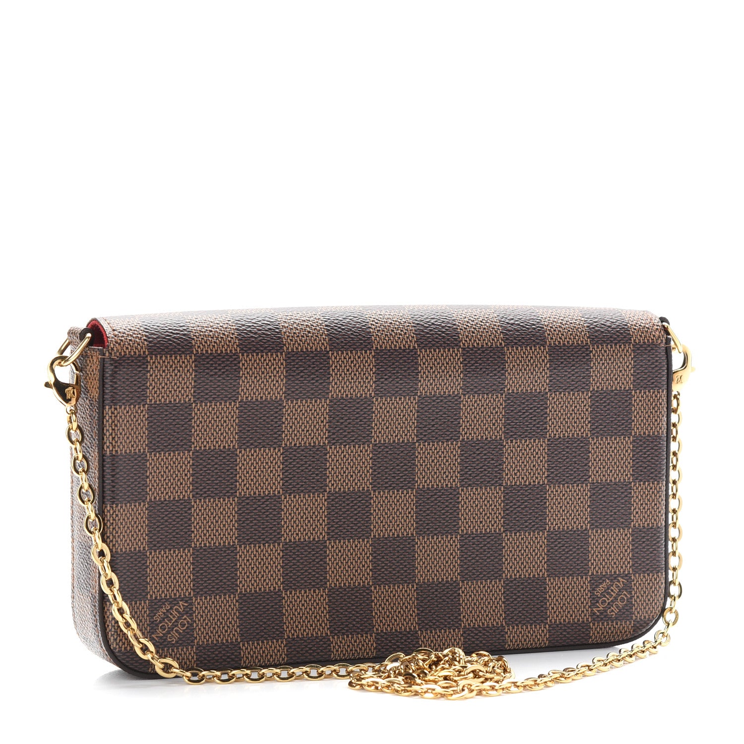 Louis Vuitton Damier Ebene Pochette Felicie Chain Wallet 4 of 9