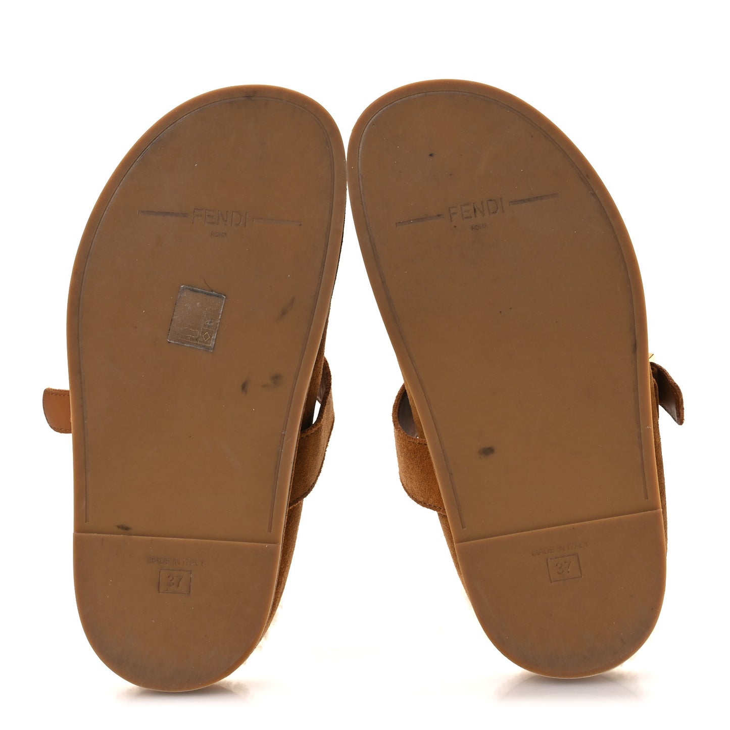 Suede Shearling Fendi Feel Buckled Clogs 37 Caramel Latte