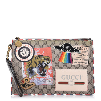 Gucci GG Supreme Monogram Courrier Documents Holder Beige New Acero 1 of 12