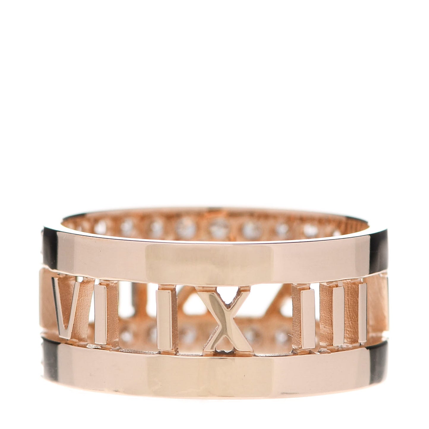 18K Rose Gold Diamond Wide Atlas Open Ring 54 7