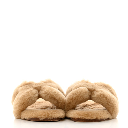 Hermes Woolskin Oran Sandals 37 Beige Argile 3 of 9