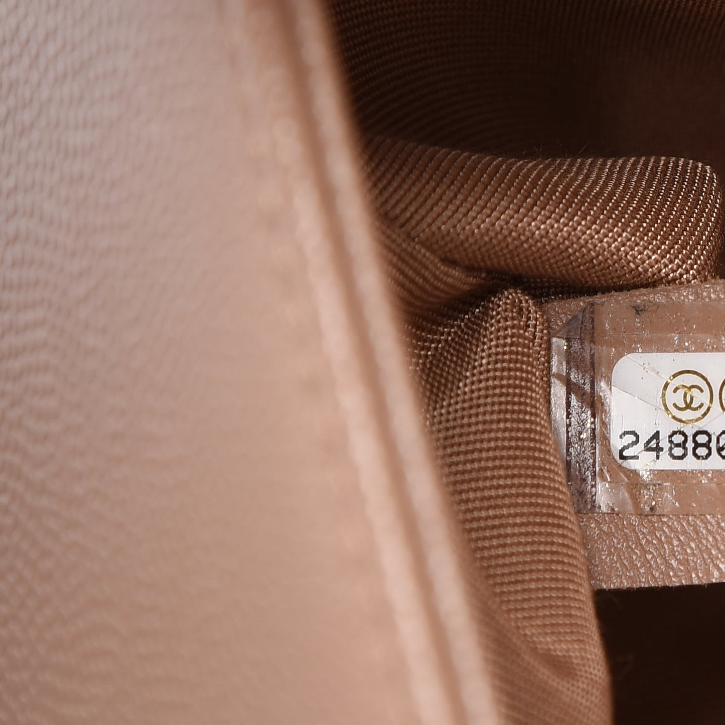 Caviar Chevron Quilted Medium Boy Flap Dark Beige