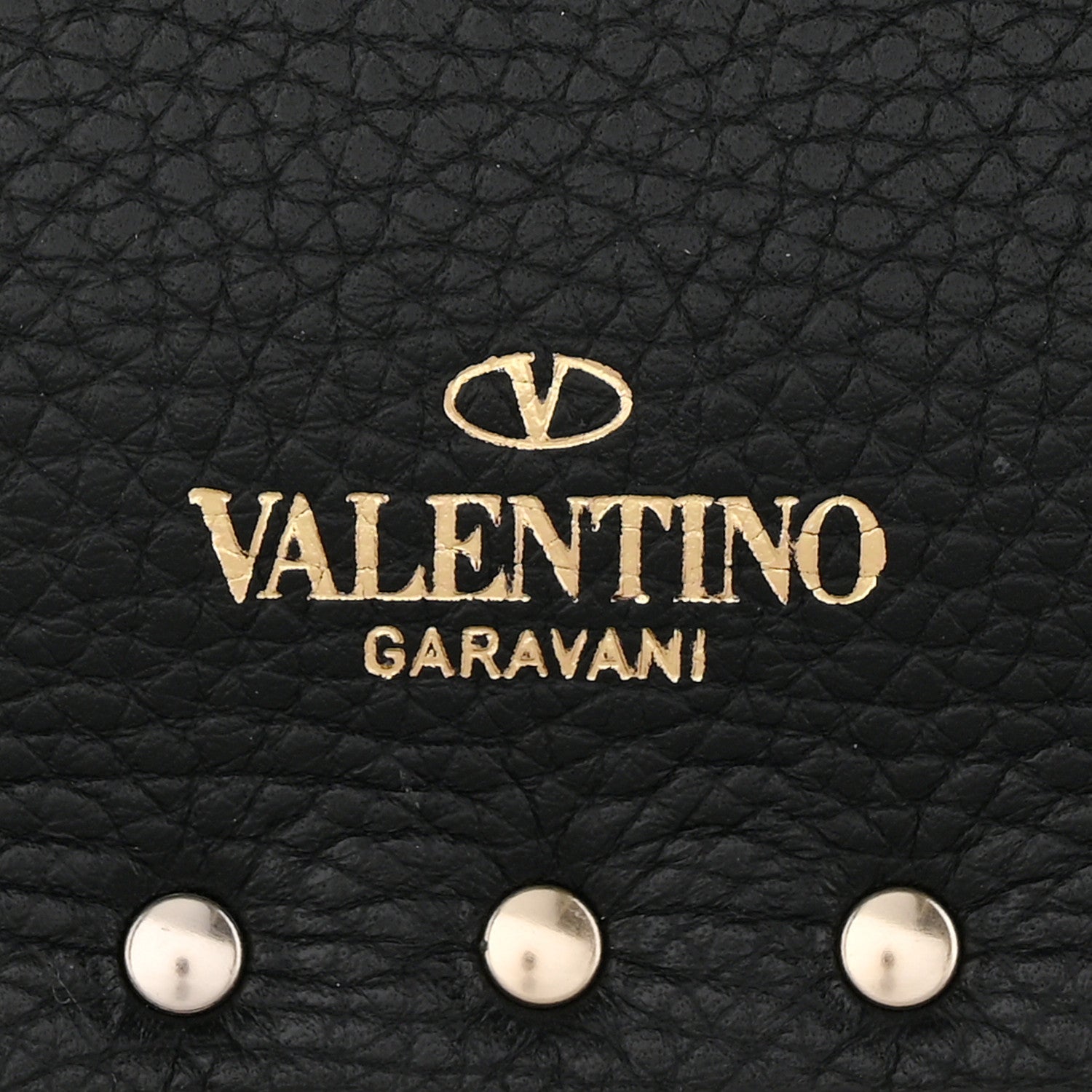 Valentino Garavani Pebbled Calfskin Large Rockstud Envelope Clutch Black 7 of 7