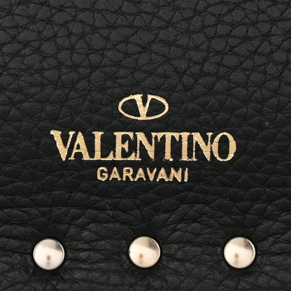 Valentino Garavani Pebbled Calfskin Large Rockstud Envelope Clutch Black 7 of 7