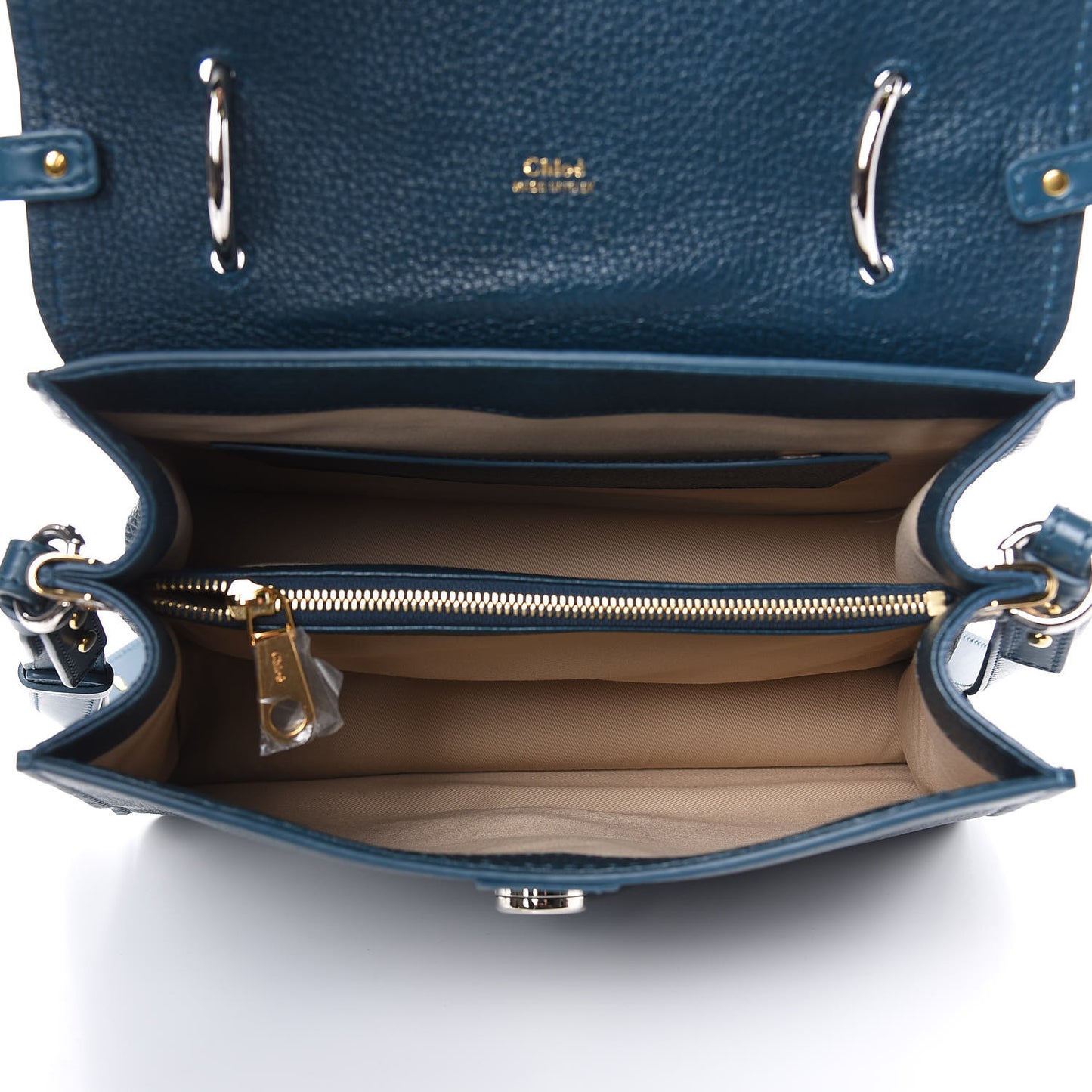 Grained Calfskin Medium Aby Day Shoulder Bag Navy Ink