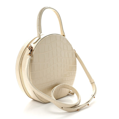 Mansur Gavriel MANSUR GAVRIEL Calfskin Crocodile Embossed Circle Crossbody Bag Dune 3 of 10
