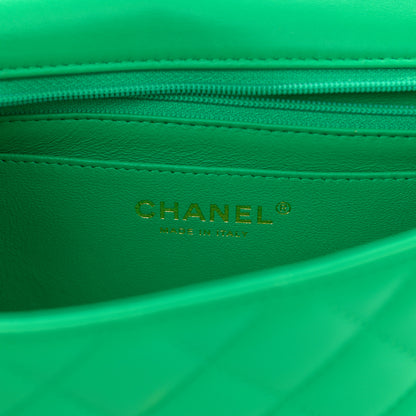 Chanel Lambskin Quilted Mini Rectangular Flap Green 5 of 10