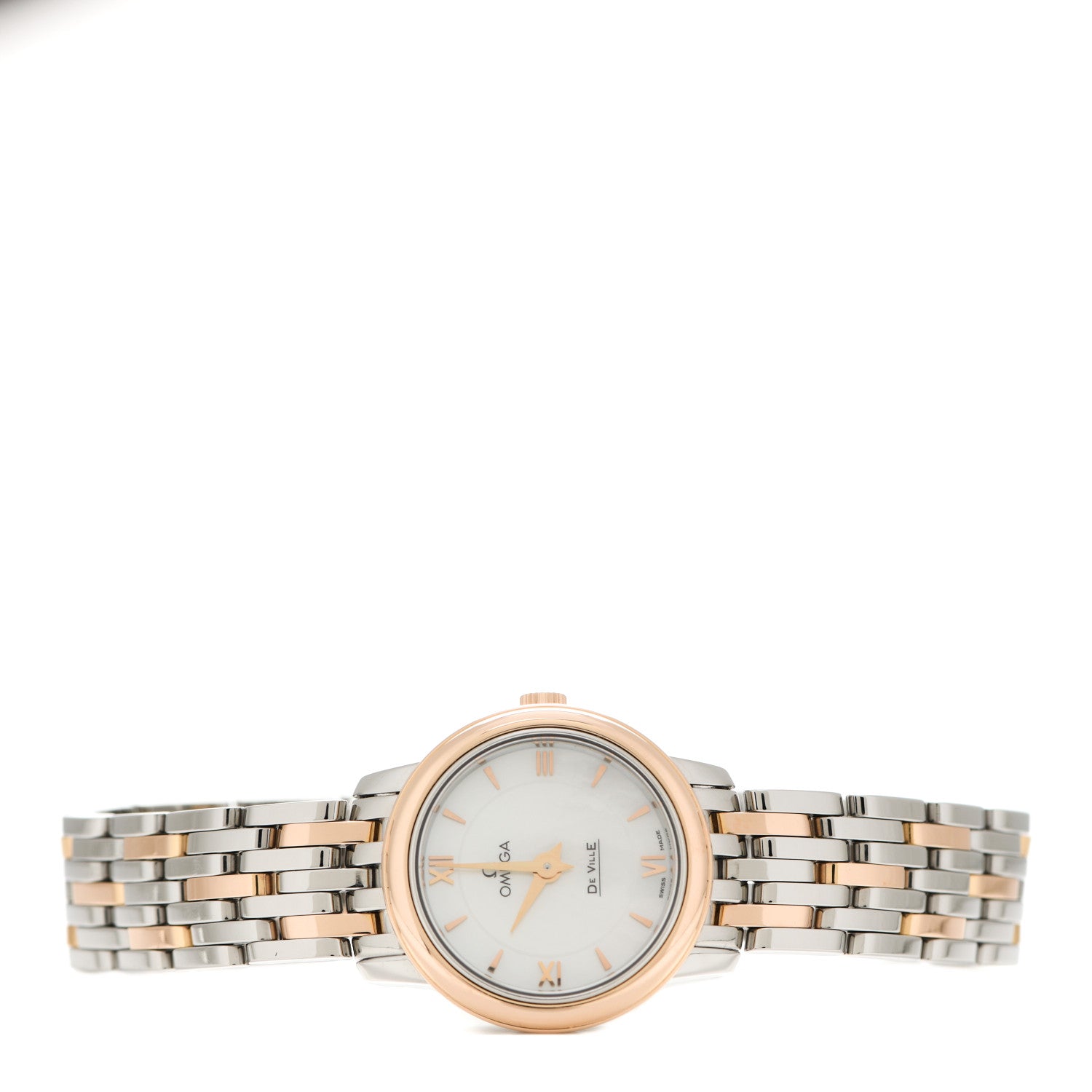 Omega Stainless Steel 18K Red Gold Mother of Pearl 24mm De Ville Prestige Quartz Watch 424.20.24.60.05.002 2 of 5