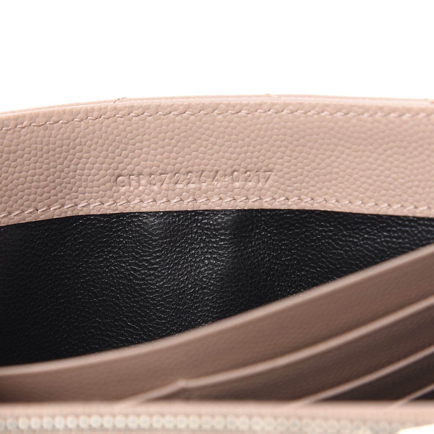 Grain De Poudre Matelasse Chevron Monogram Flap Wallet Pale Pink