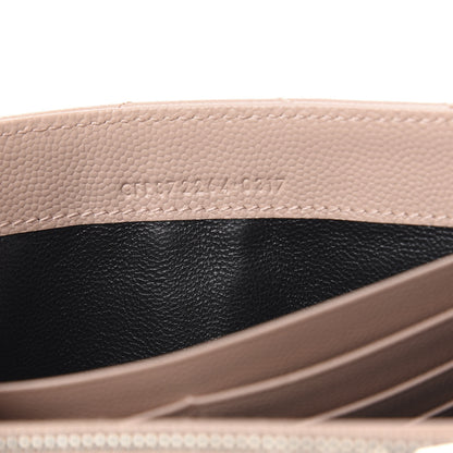 Saint Laurent Grain De Poudre Matelasse Chevron Monogram Flap Wallet Pale Pink 6 of 7