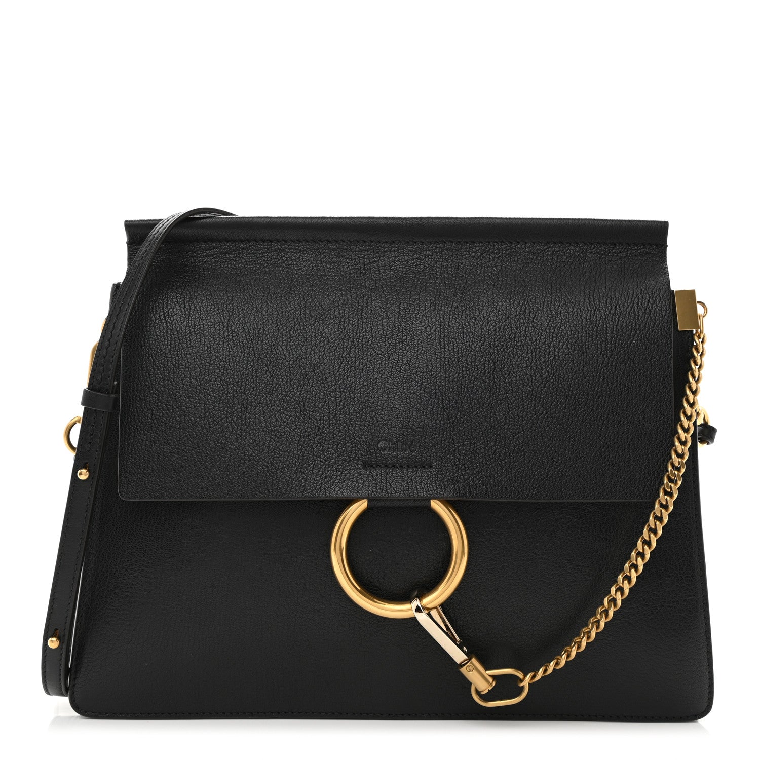 Chloe Suede Calfskin Medium Faye Shoulder Bag Black 1 of 10