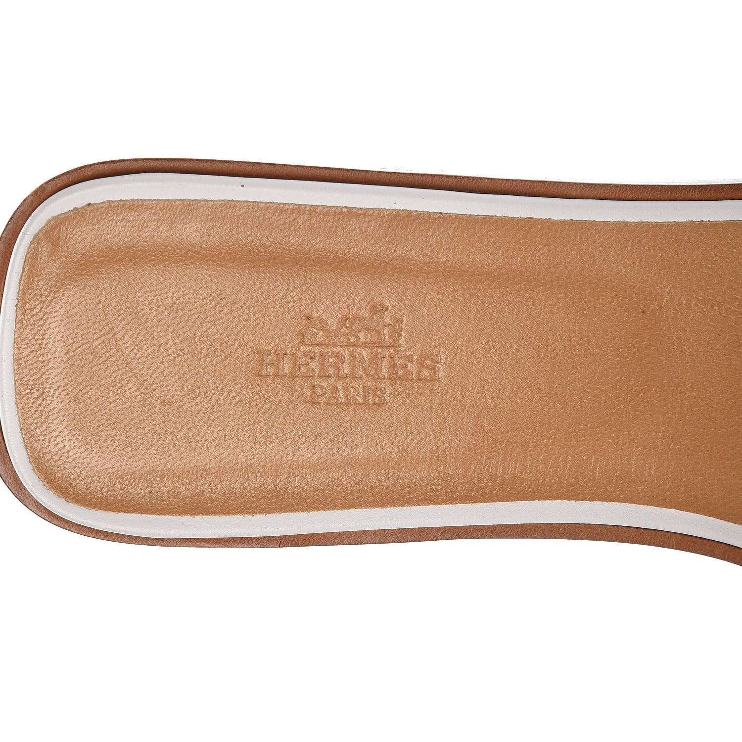Hermes Box Calfskin Oran Sandals 40.5 White 7 of 8