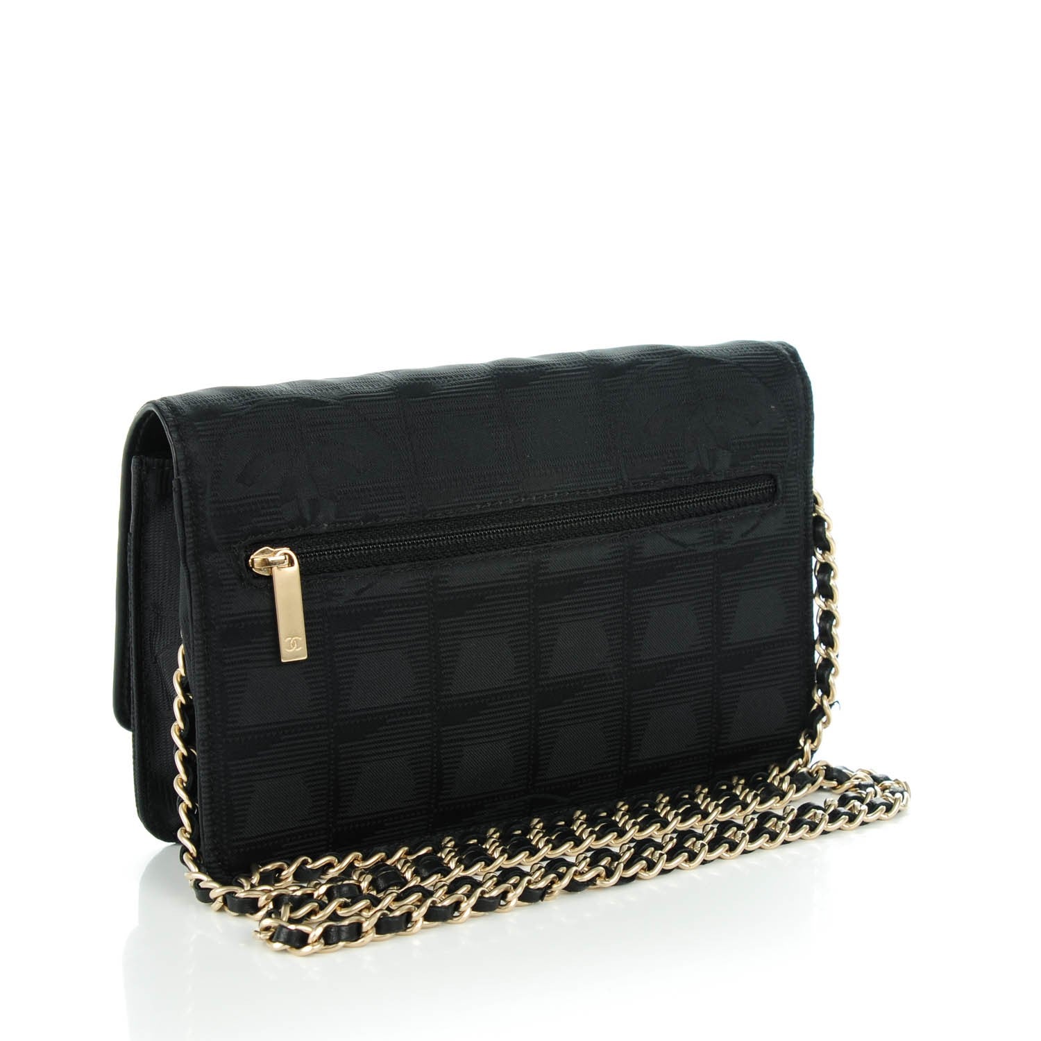 Chanel Nylon Travel Wallet On Chain WOC Black 3 of 8