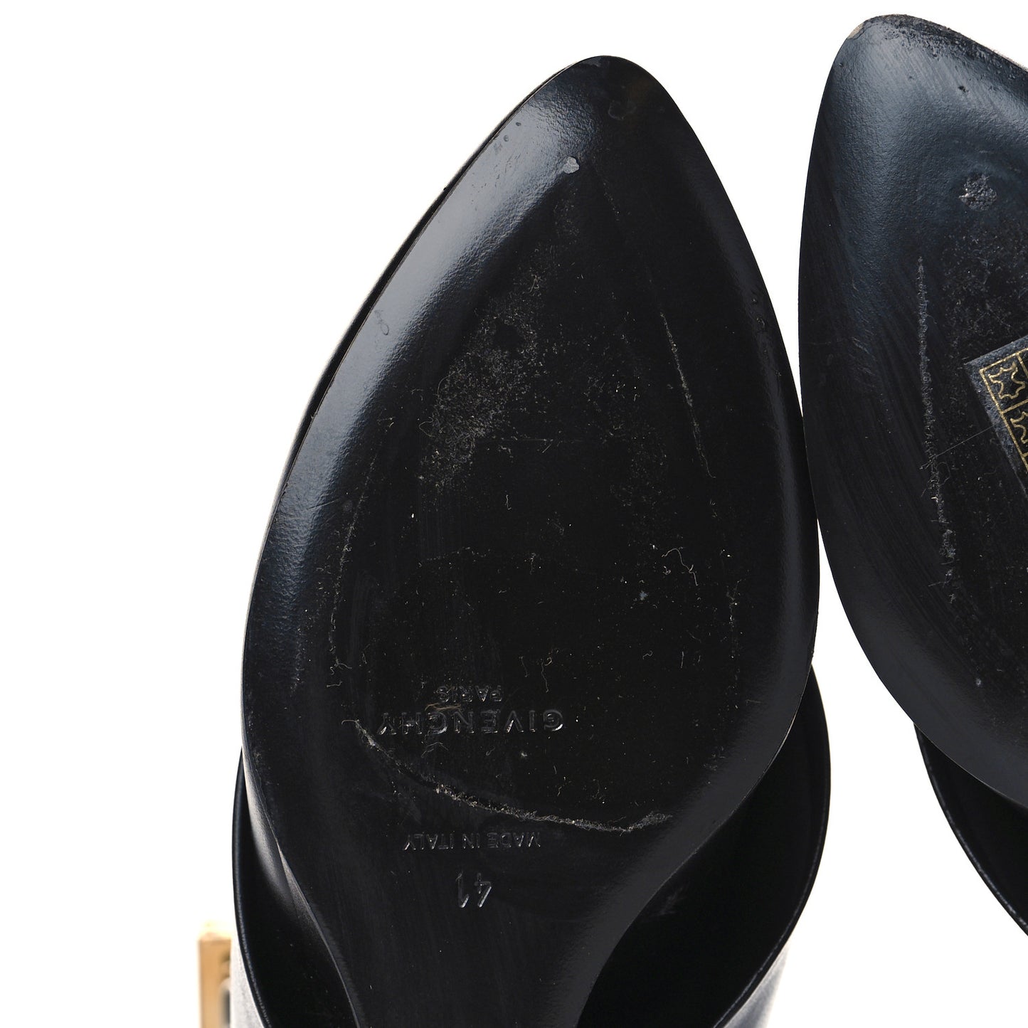 Calfskin Shark Lock Ankle Boots 41 Black