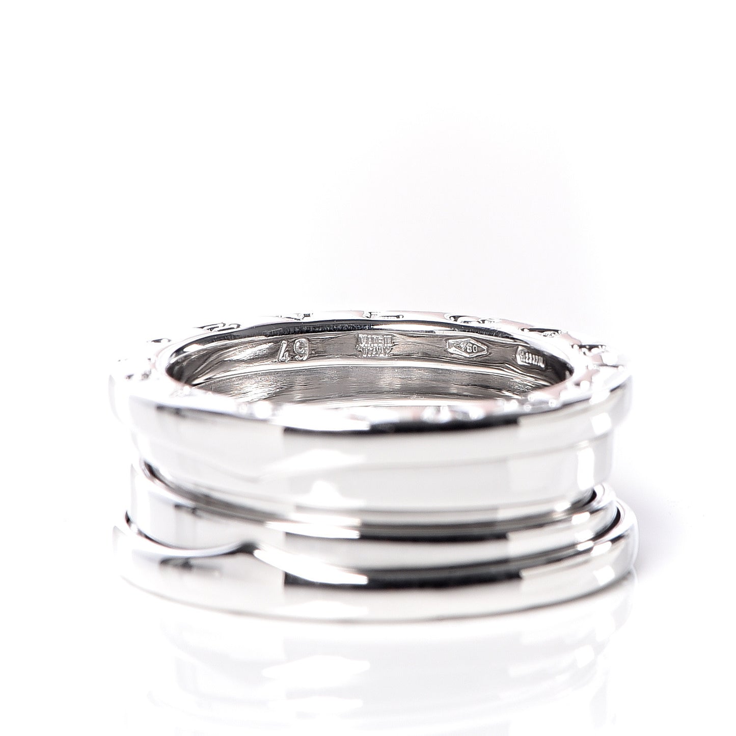 18K White Gold B.Zero1 Three-Band Ring 49 4.75
