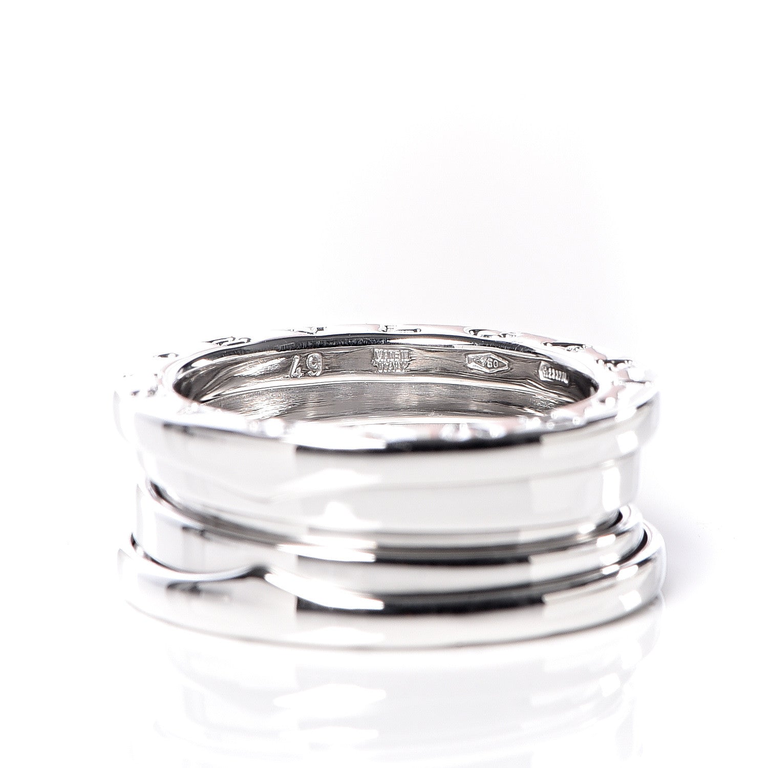 Bulgari 18K White Gold B.Zero1 Three-Band Ring 49 4.75 4 of 6