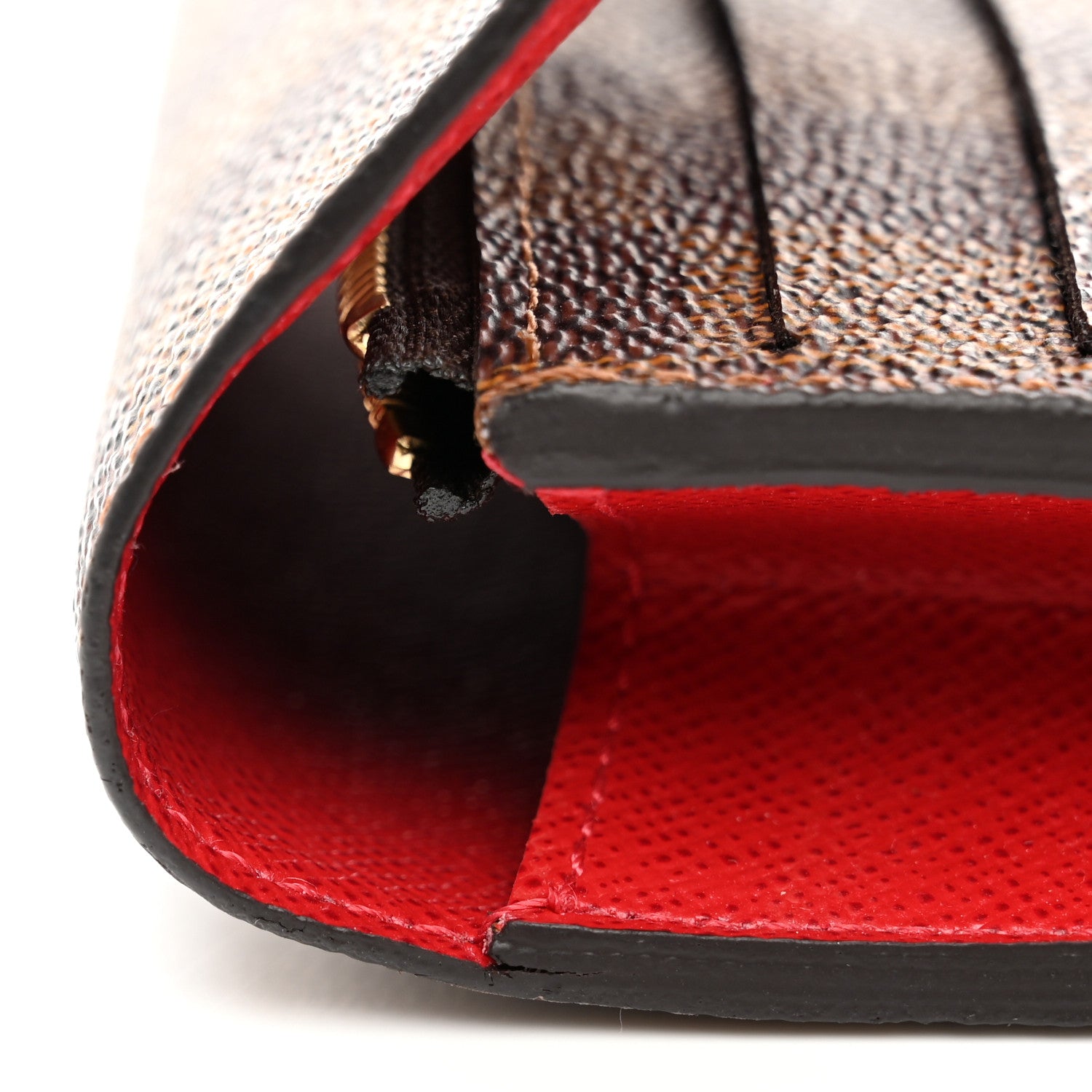 Louis Vuitton Damier Ebene Emilie Wallet Red 9 of 10