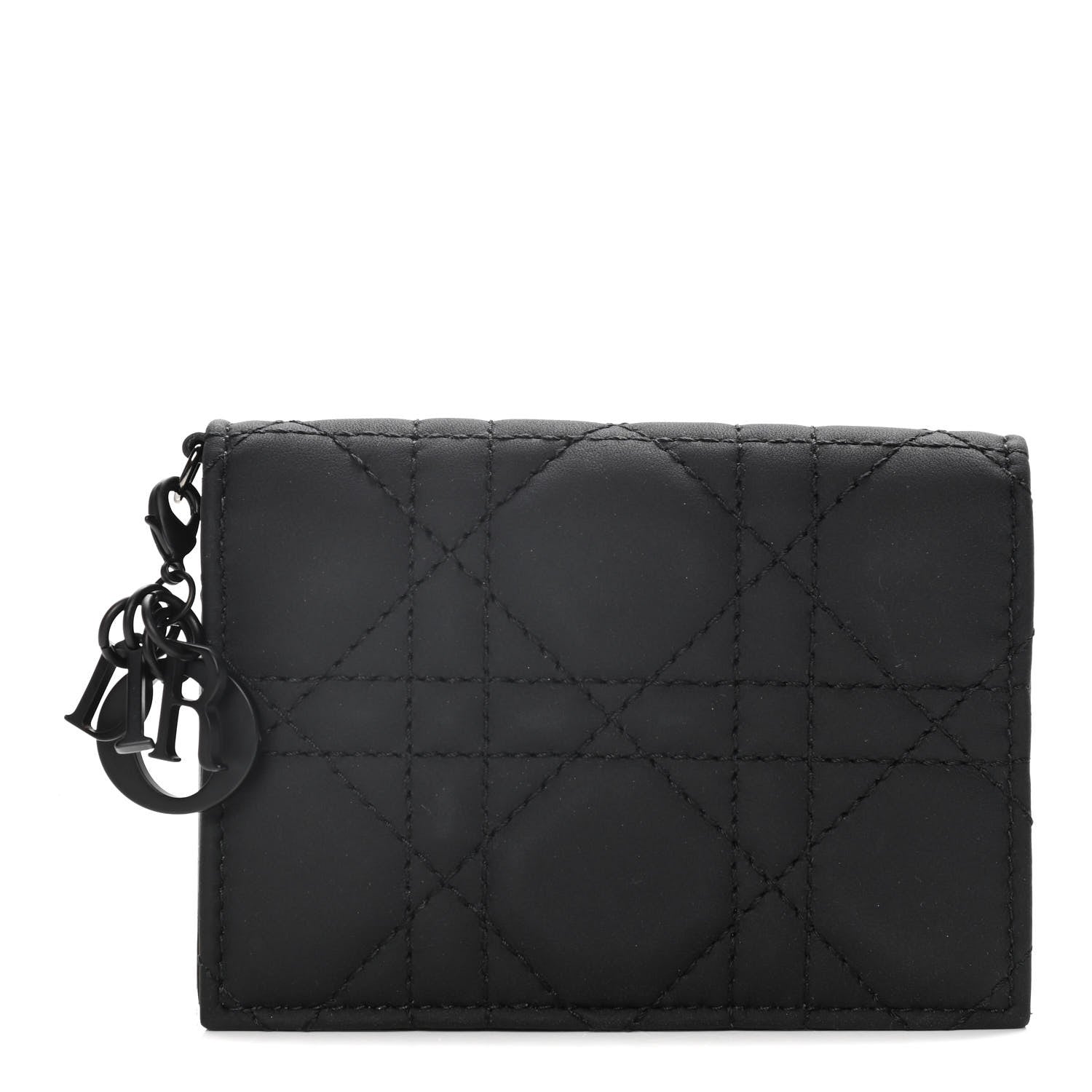 Christian Dior Ultra Matte Calfskin Small Lady Dior Flap Card Holder Black 1 of 13