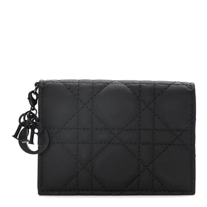 Christian Dior Ultra Matte Calfskin Small Lady Dior Flap Card Holder Black 1 of 13