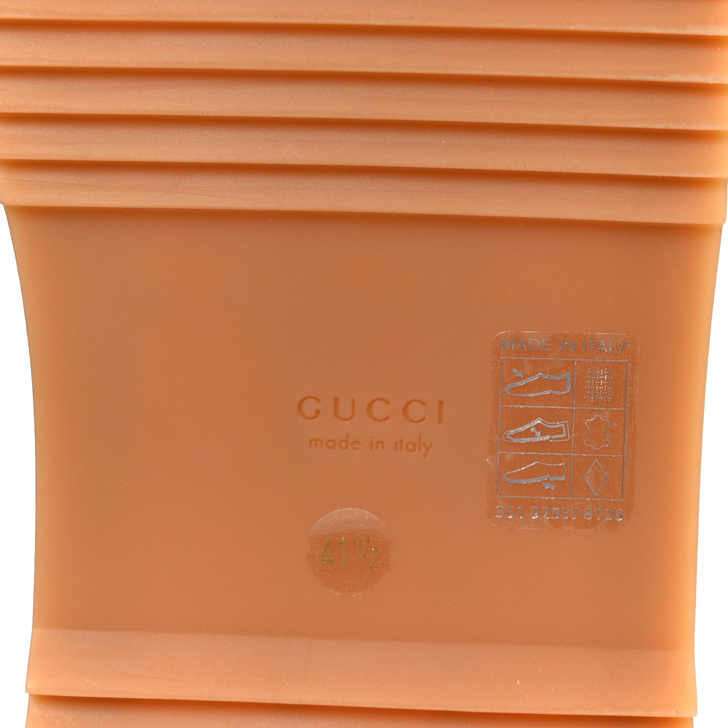 Gucci Monogram Maxi GG Angelina Platform 55mm Slide Sandals 41.5 Camel Ebony 9 of 10