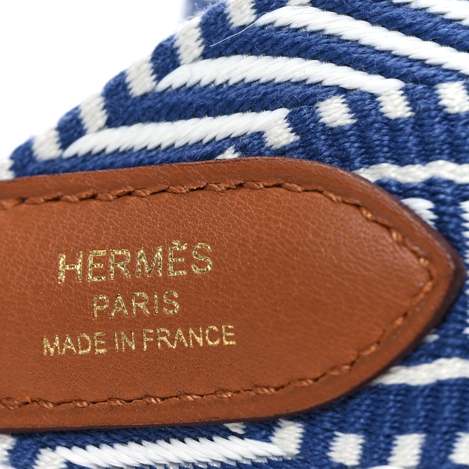 Hermes Toile Swift 50mm Sangle Cavale Shoulder Strap Ecru Bleu Brighton Gold 3 of 4
