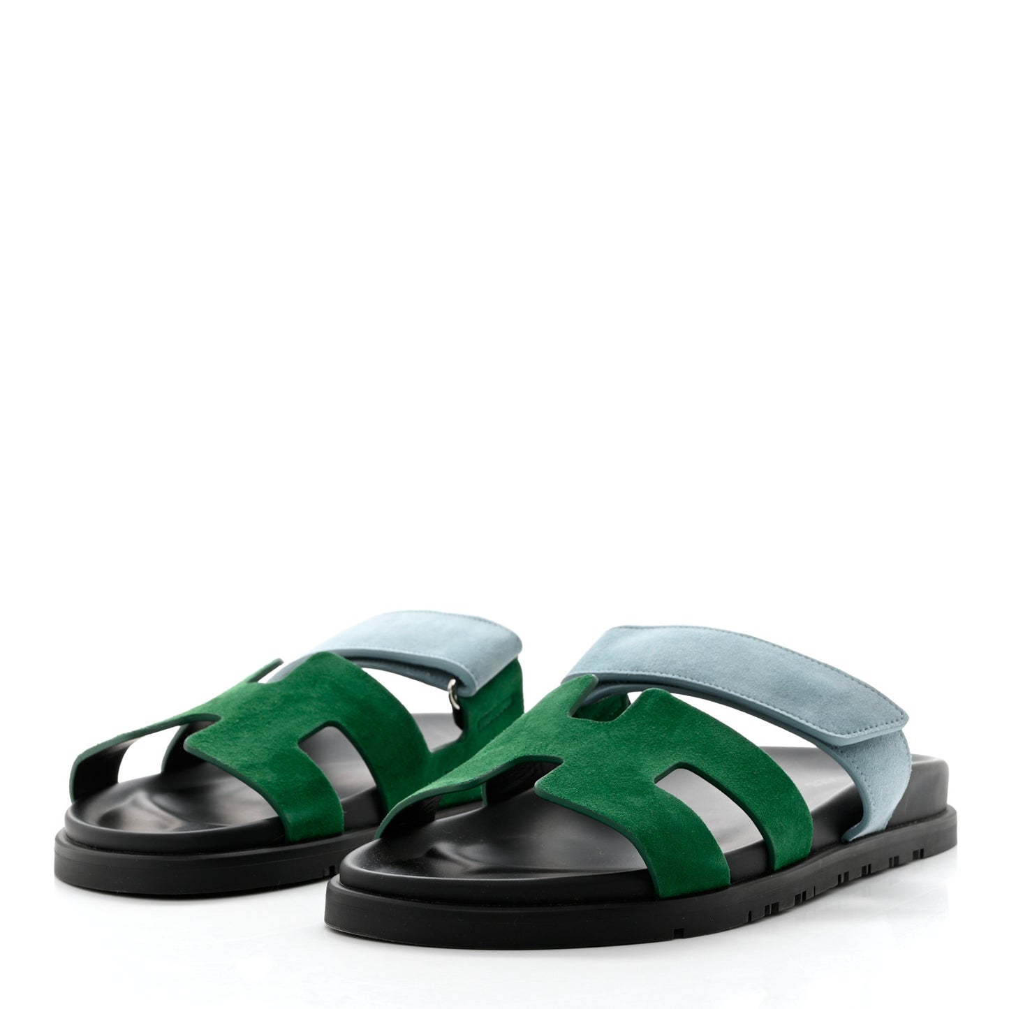 Suede Goatskin Womens Chypre Sandals 39 Vert Cactus Vert d'eau