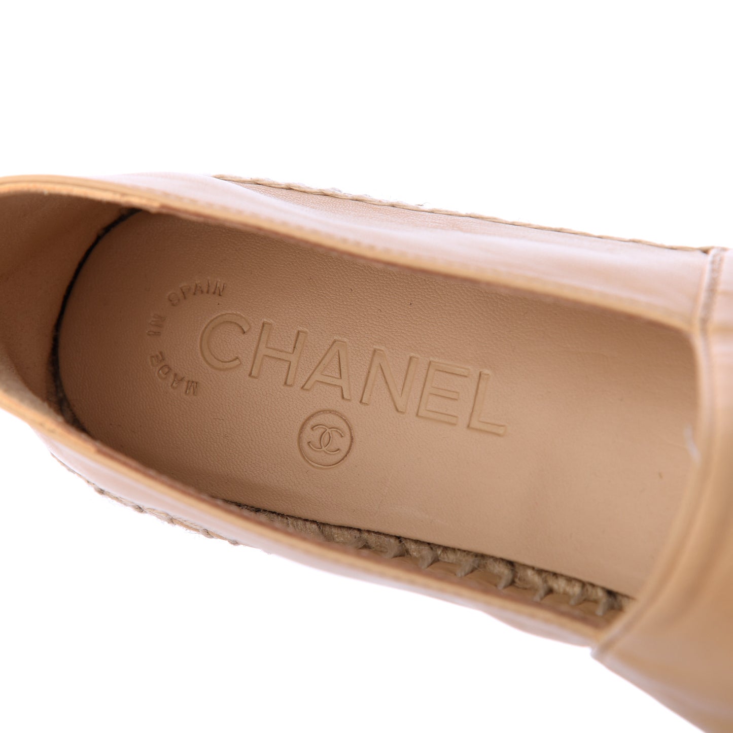 Lambskin CC Espadrilles 38 Beige Black