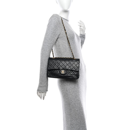 Chanel Lambskin Quilted Medium Double Flap Black 2 of 14