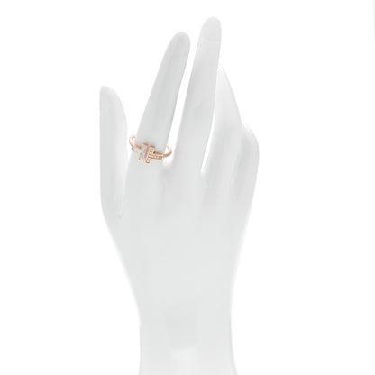 Tiffany 18K Rose Gold Diamond Mother of Pearl T Wire Ring 58 8.25 2 of 5