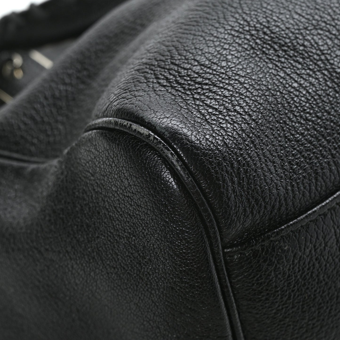 Chevre Silver Metallic Edge Hardware Velo Black