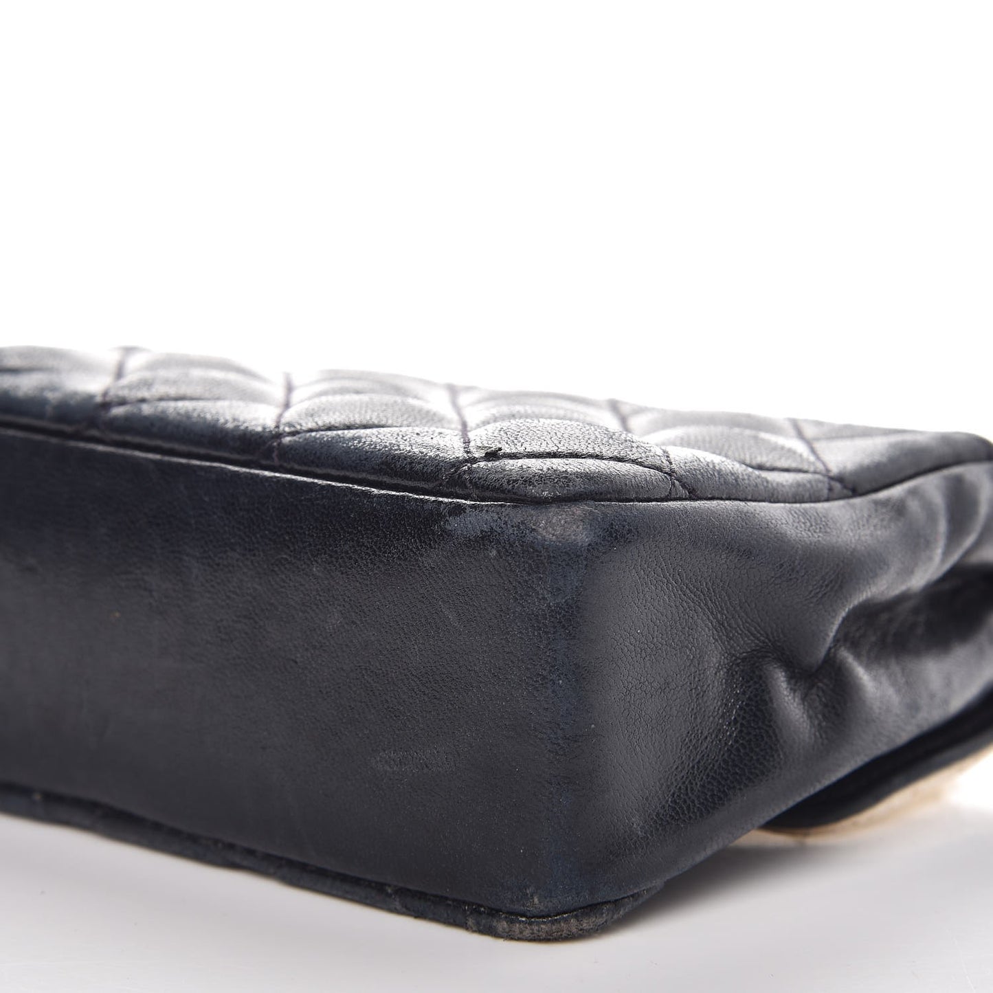 Lambskin Quilted Bicolor Extra Mini Flap Navy White