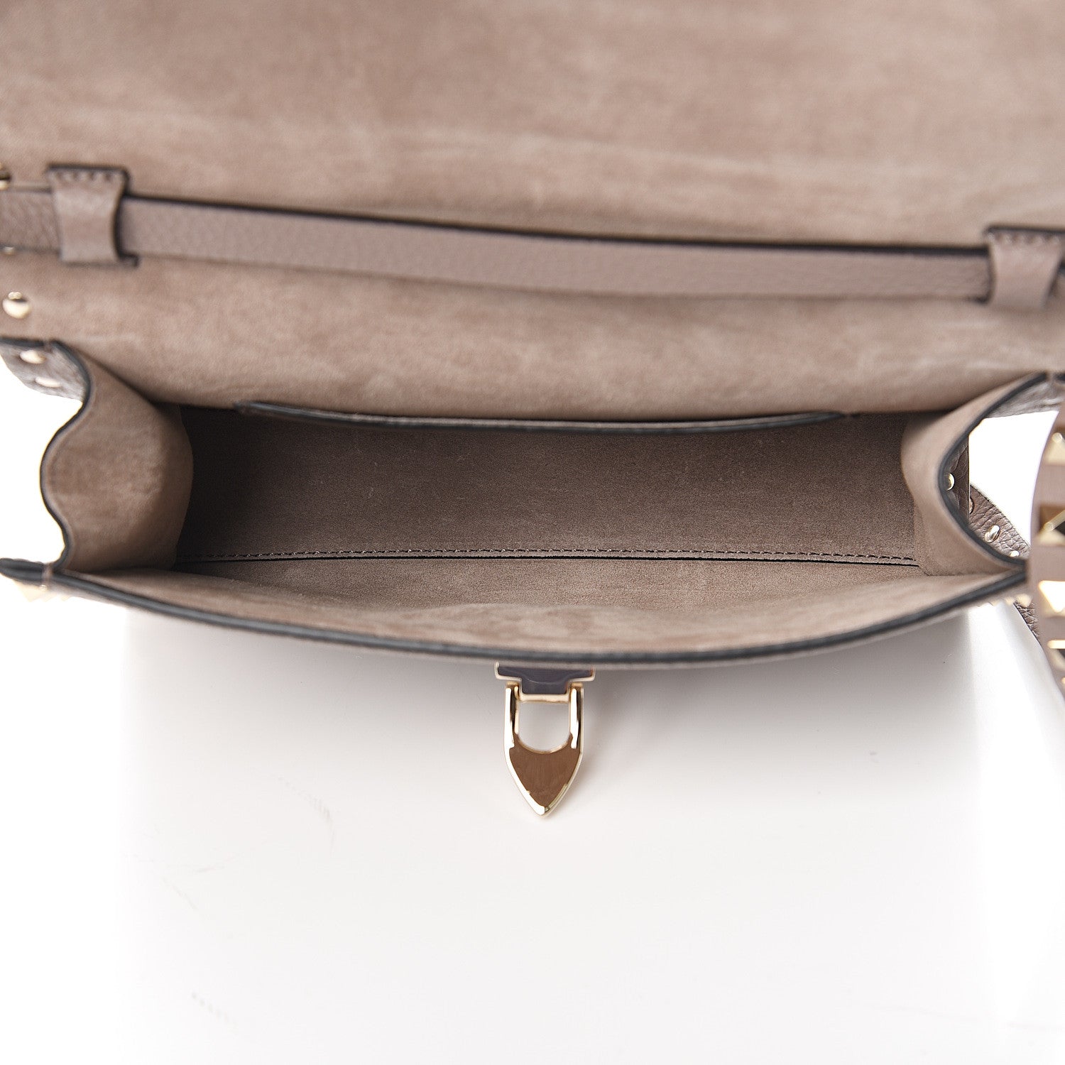Valentino Garavani Pebbled Calfskin Medium Rockstud Flip Lock Crossbody Bag Clay 4 of 8
