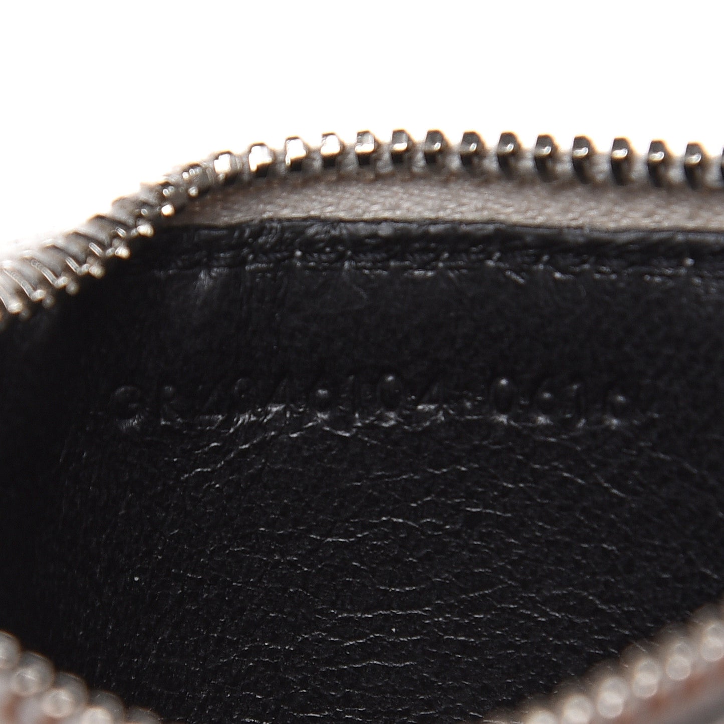 Grained Calfskin 5 Fragments Zip Pouch Card Holder Silver