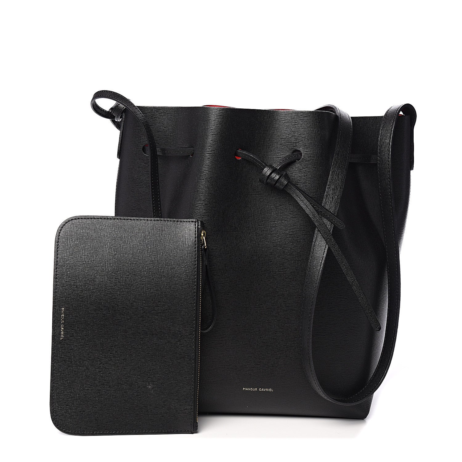 Mansur Gavriel Saffiano Bucket Bag Black Flamma 1 of 10
