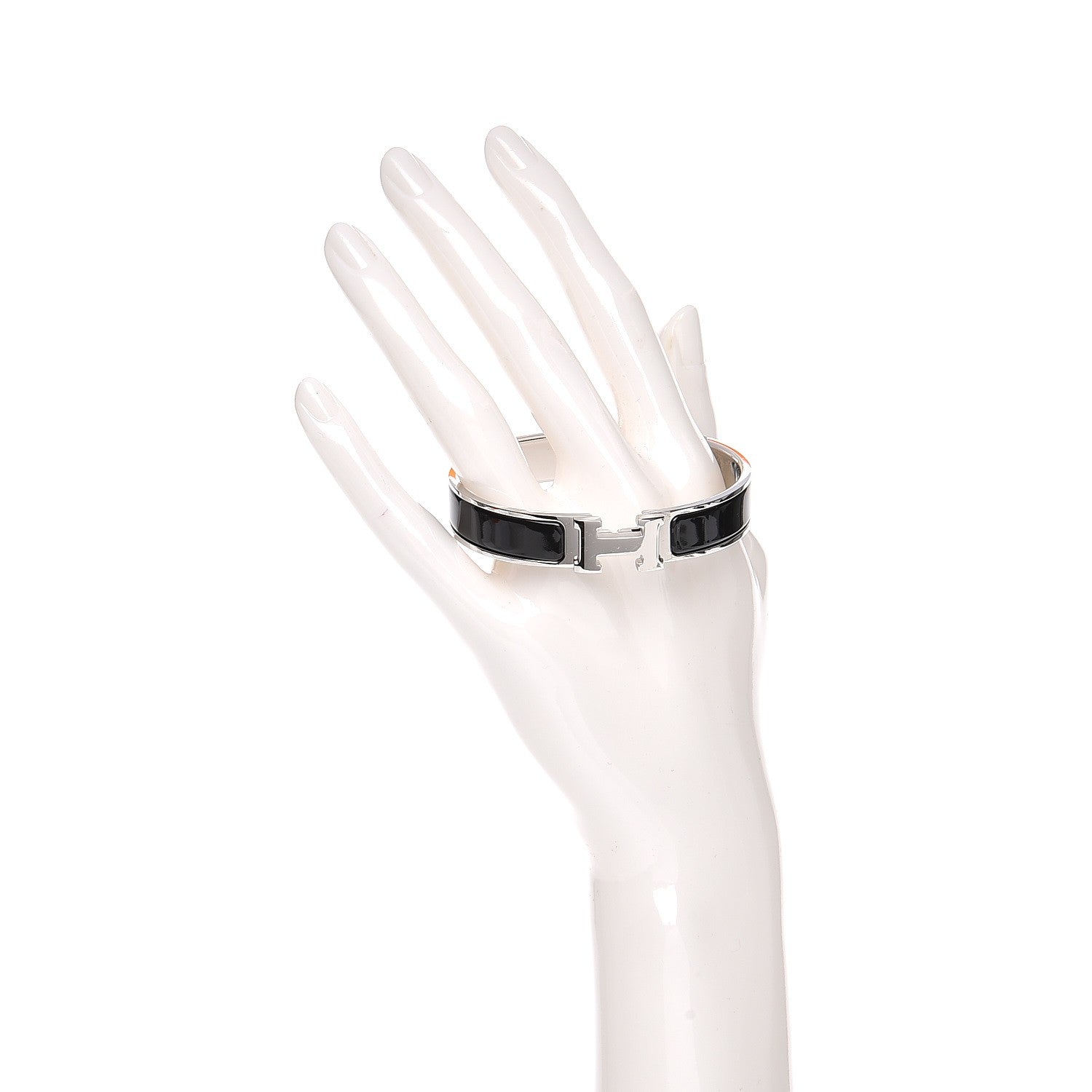 Hermes Enamel Narrow Clic Clac H Bracelet GM Black 2 of 6