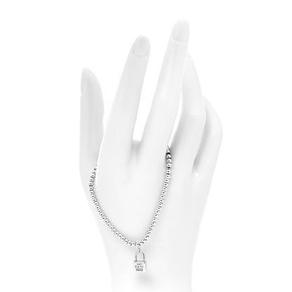 Tiffany Sterling Silver 1837 Lock Charm Bead Bracelet 2 of 5