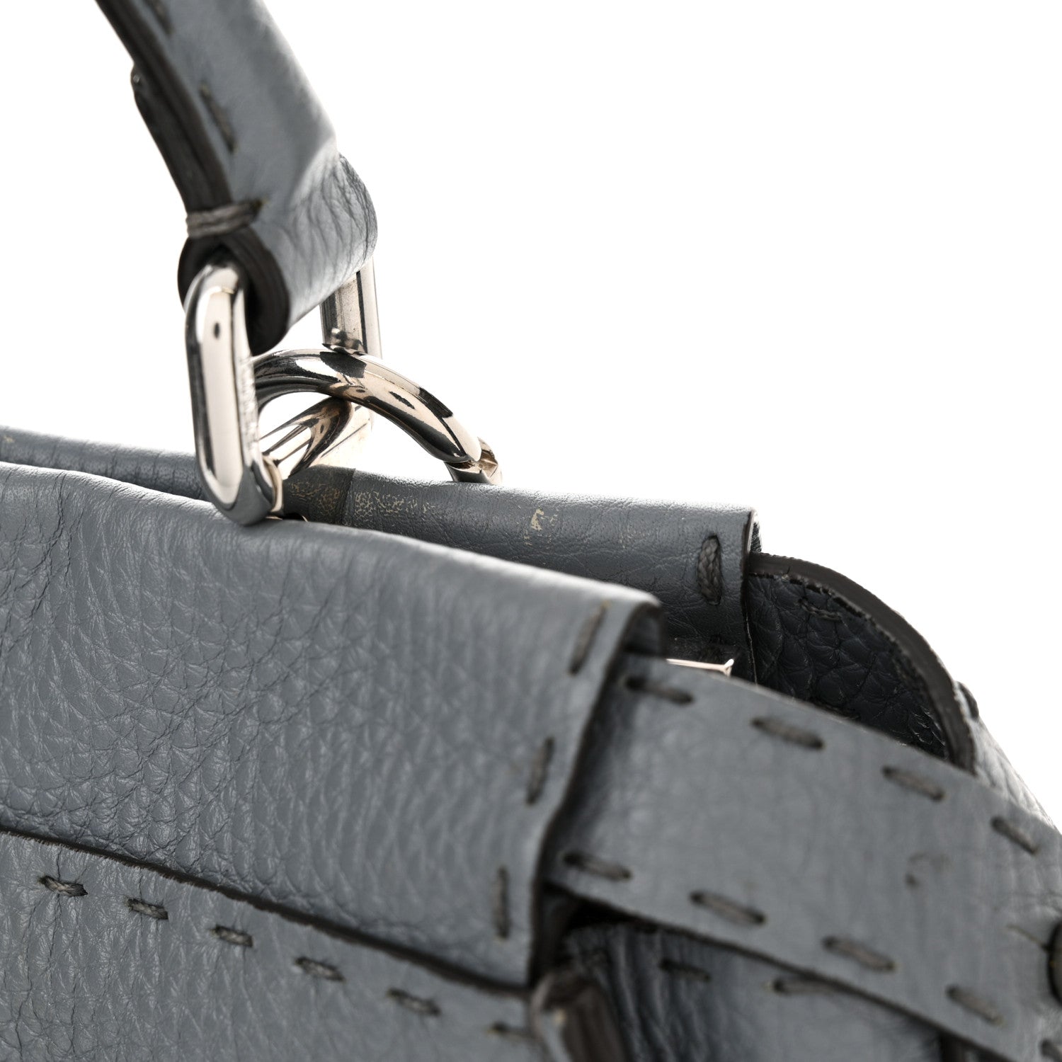 Fendi Cuoio Romano Selleria Bi-Color Medium Peekaboo Iconic Satchel Nube Bordeaux 11 of 11