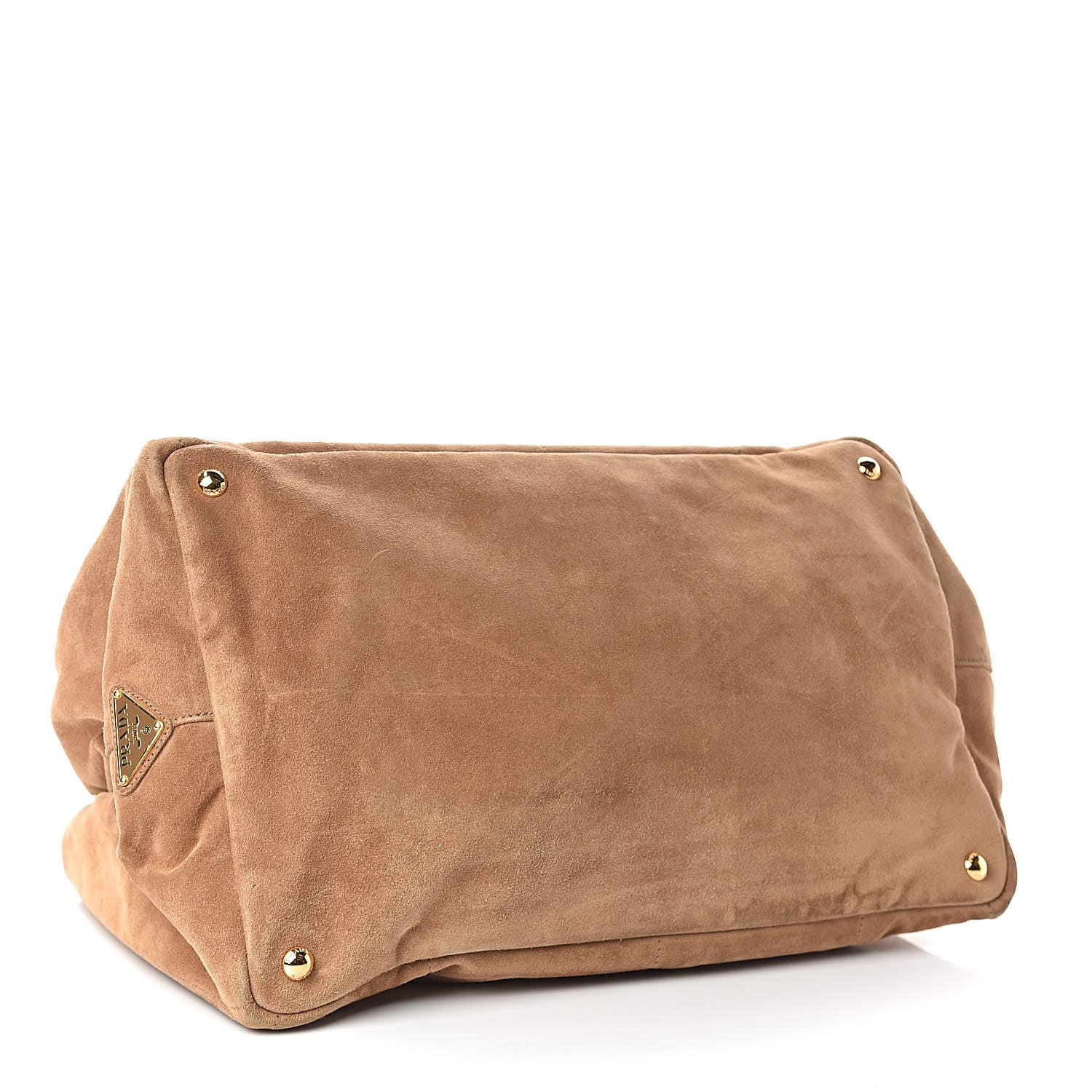 Prada Scamosciato Logo Tote Cammello 4 of 10