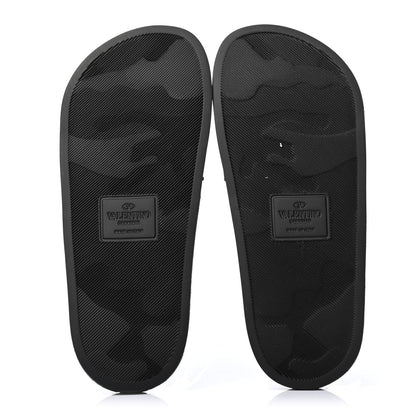 Valentino Garavani Rubber VLTN Pool Slide Sandals 36 Black 4 of 4