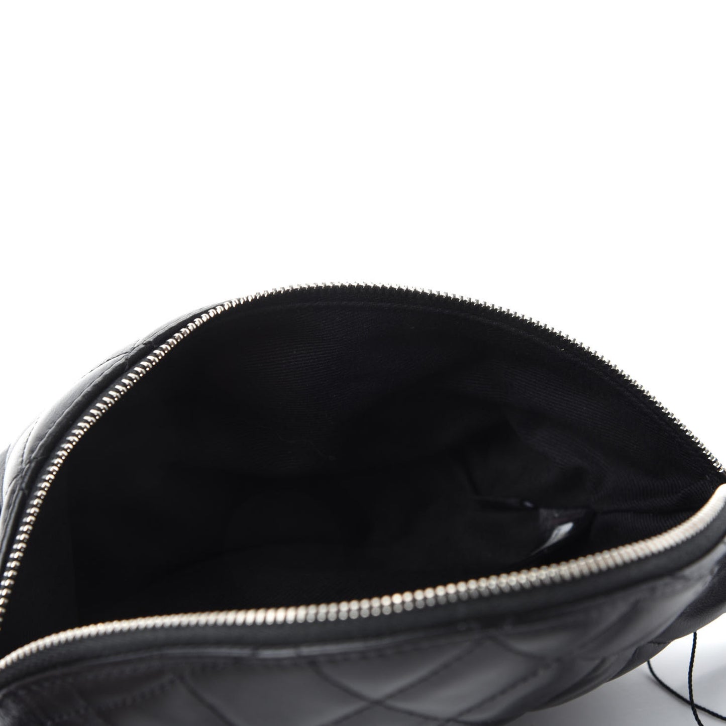 Lambskin Quilted Waist Belt Bag Black