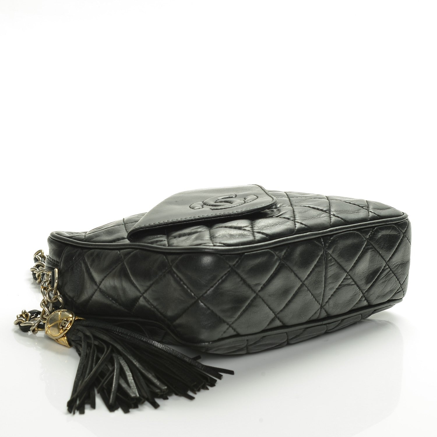 Chanel Lambskin Quilted Tassel Camera Case Black 4 of 8