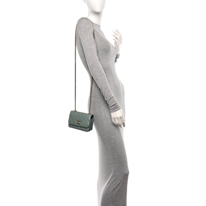 Chanel Lambskin Quilted Mini Trendy CC Wallet On Chain WOC Grey 2 of 10