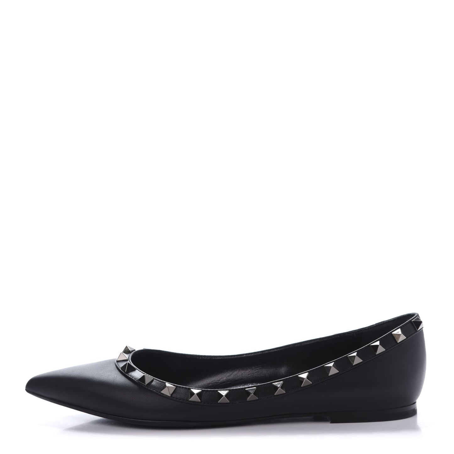 Nappa Rockstud Ballerina Flats 38 Black