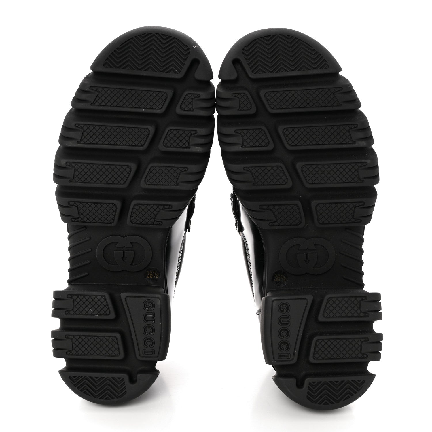 Gucci Magnum Calfskin Nappa Samoa Womens Horsebit Platform Chunky Lug Sole 40mm Loafers 36.5 Black 5 of 11