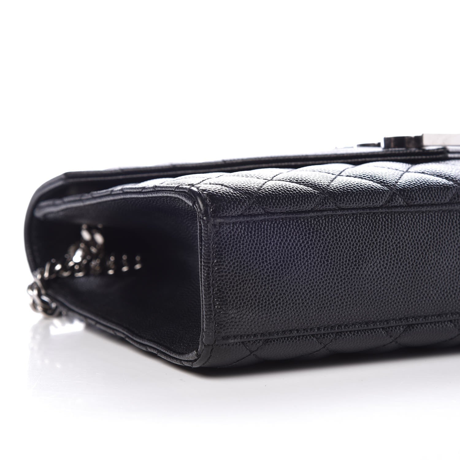 Saint Laurent Grain De Poudre Textured Mixed Matelasse Triquilt Medium Monogram Satchel Black 9 of 9