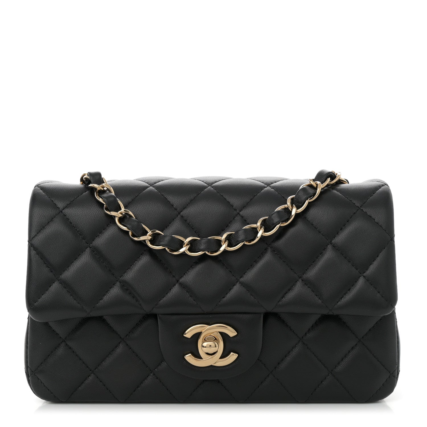 Chanel Lambskin Quilted Mini Rectangular Flap Black 1 of 11