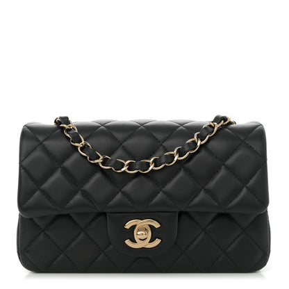 Chanel Lambskin Quilted Mini Rectangular Flap Black 1 of 11