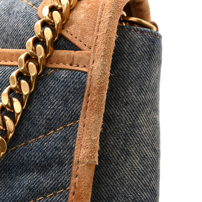 Saint Laurent Denim Suede Monogram Medium Niki Chain Satchel Blue Cinnamon 12 of 12
