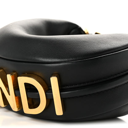 Fendi Vitello Grace Matte Nano Fendigraphy Hobo Charm Black 10 of 11