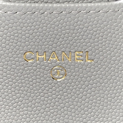 Chanel Caviar Quilted Phone Holder Wallet on Removable Chain Grey 6 of 12